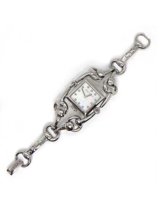 Gucci Watch Signoria 116.3 12 Points Diamond Index Square White Shell Dial SS main image 7